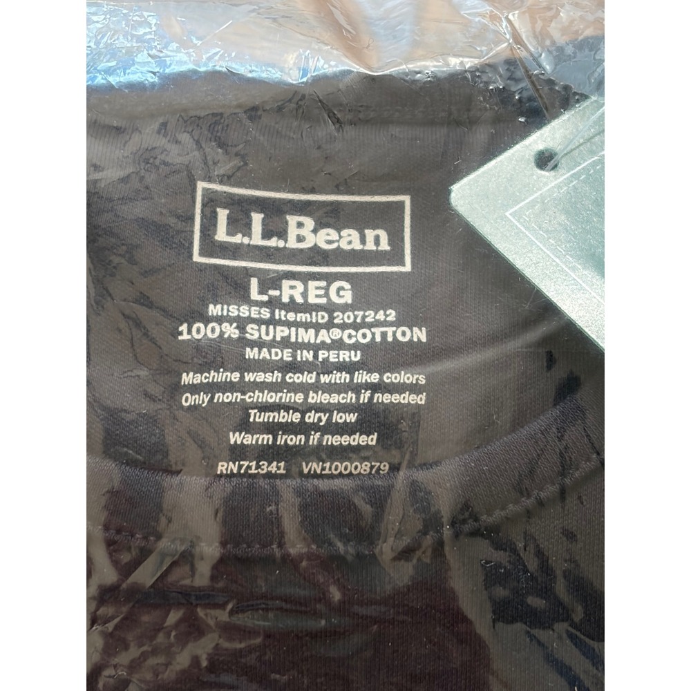 LL Bean Womens Pima Cotton Crewneck Tee Bundle 3PK Red Black Indigo L 207242 - Picture 5 of 7